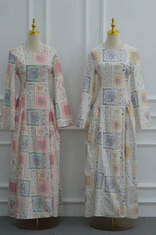 Elara Paisley Corset Maxi Dress