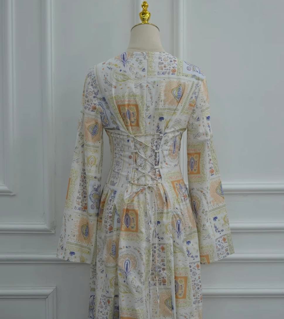Elara Paisley Corset Maxi Dress - Image 3