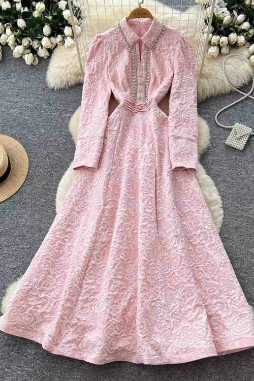 Crystal Jacquard Maxi Dress