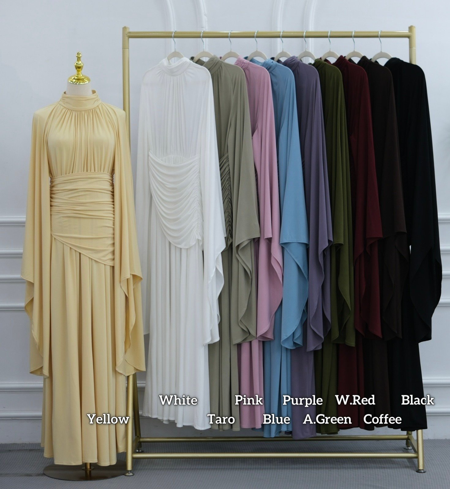 Amara Draped Batwing Maxi Dress