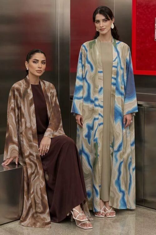 Marble Luxe Open Abaya